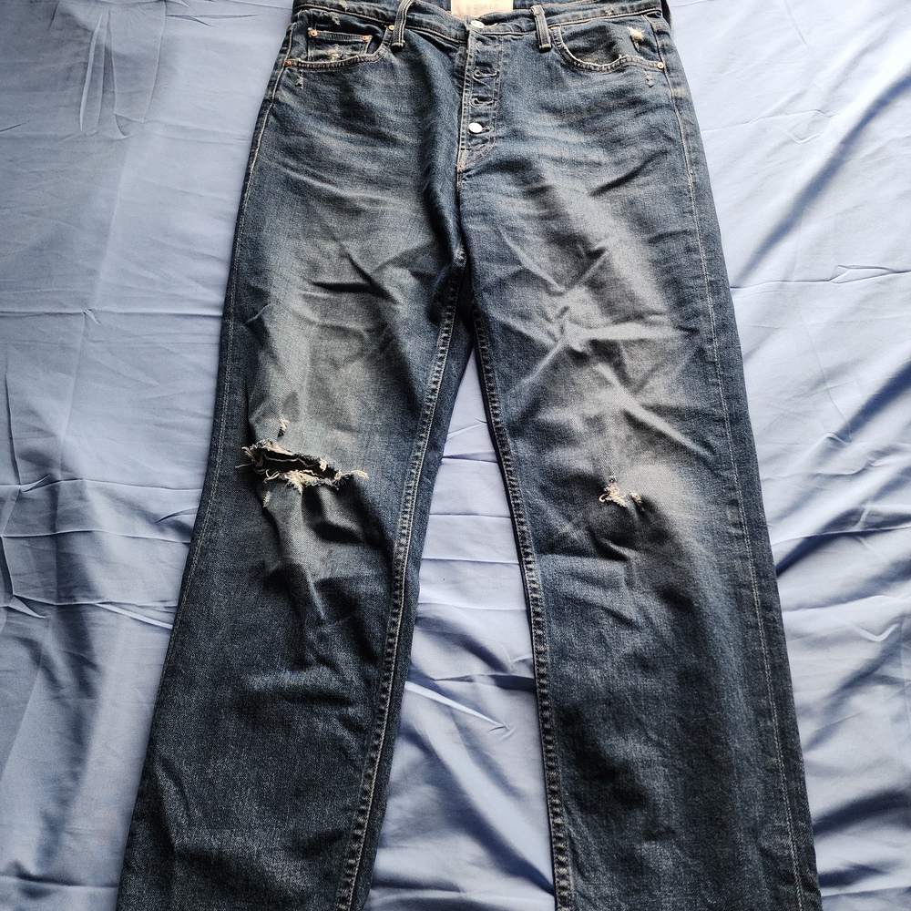 MOTHER THE PIXIE TOMCAT ANKLE BORN TO BITE WOMEN'S DENIM BLUE JEANS SZ 30W/29L